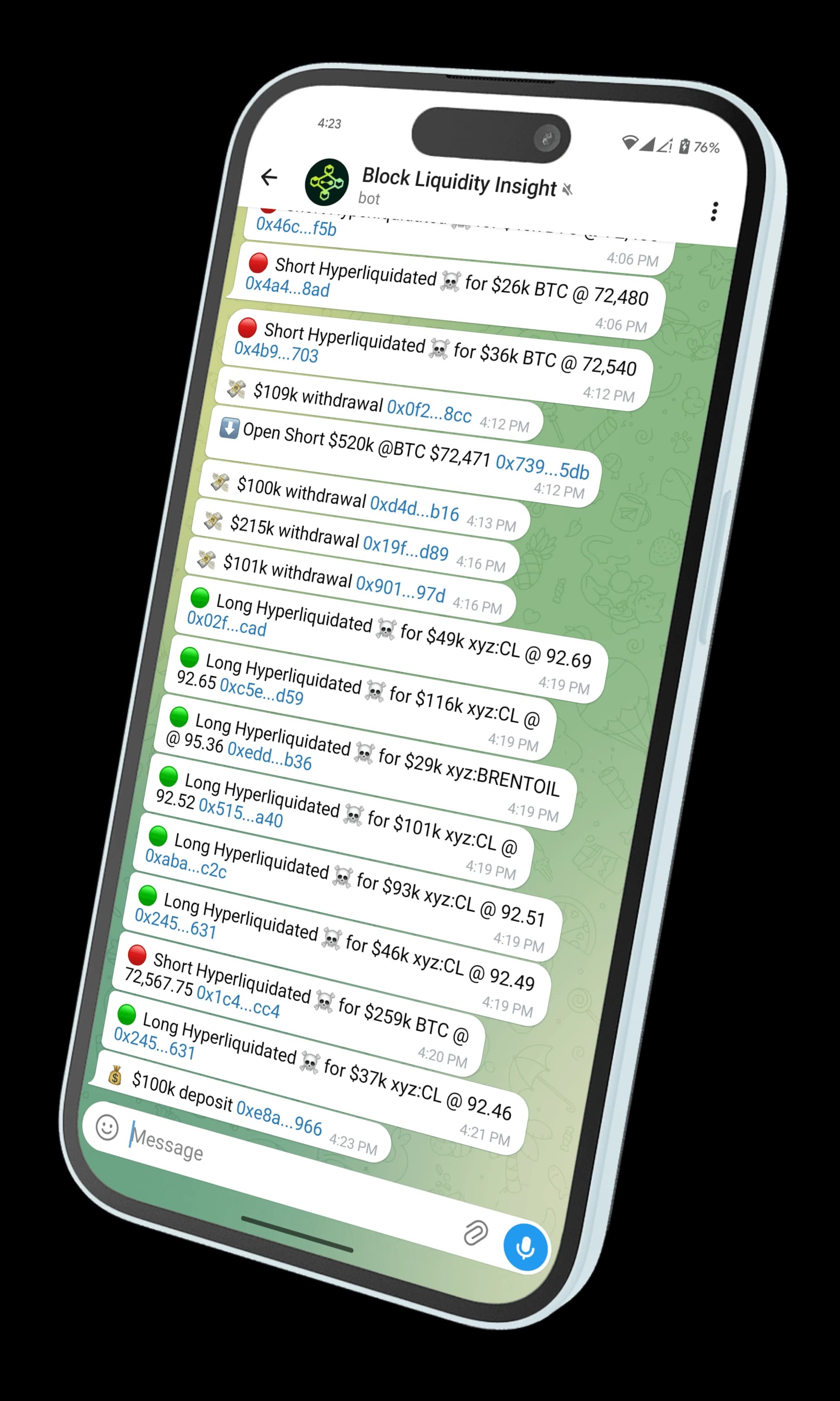 Whale Radar alerts on phone